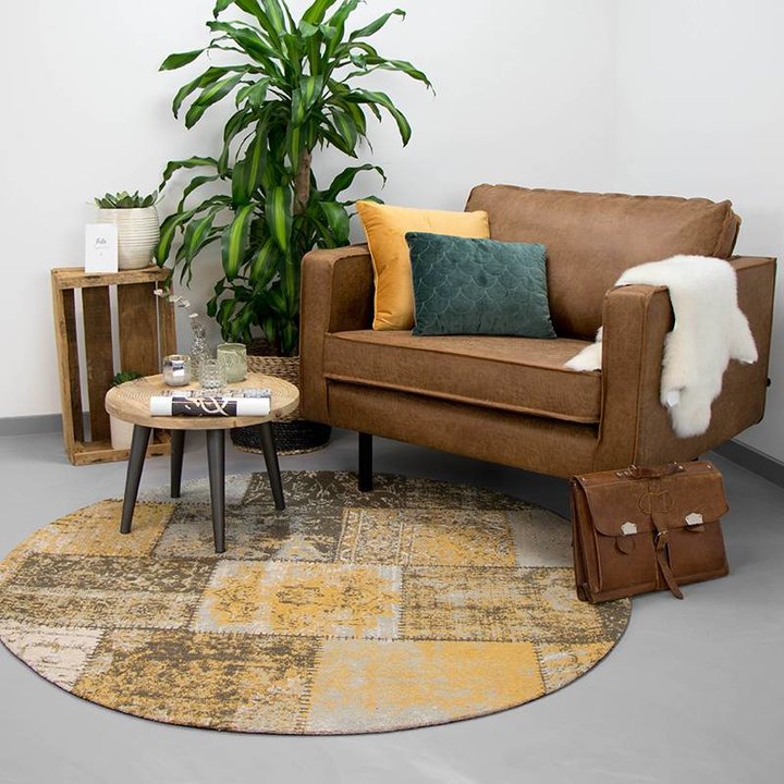 Patchwork vloerkleed - Dreams Okergeel