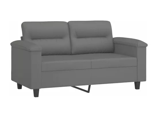 Ensemble de canapés 3 pièces coussins Gris foncé Tissu microfibre