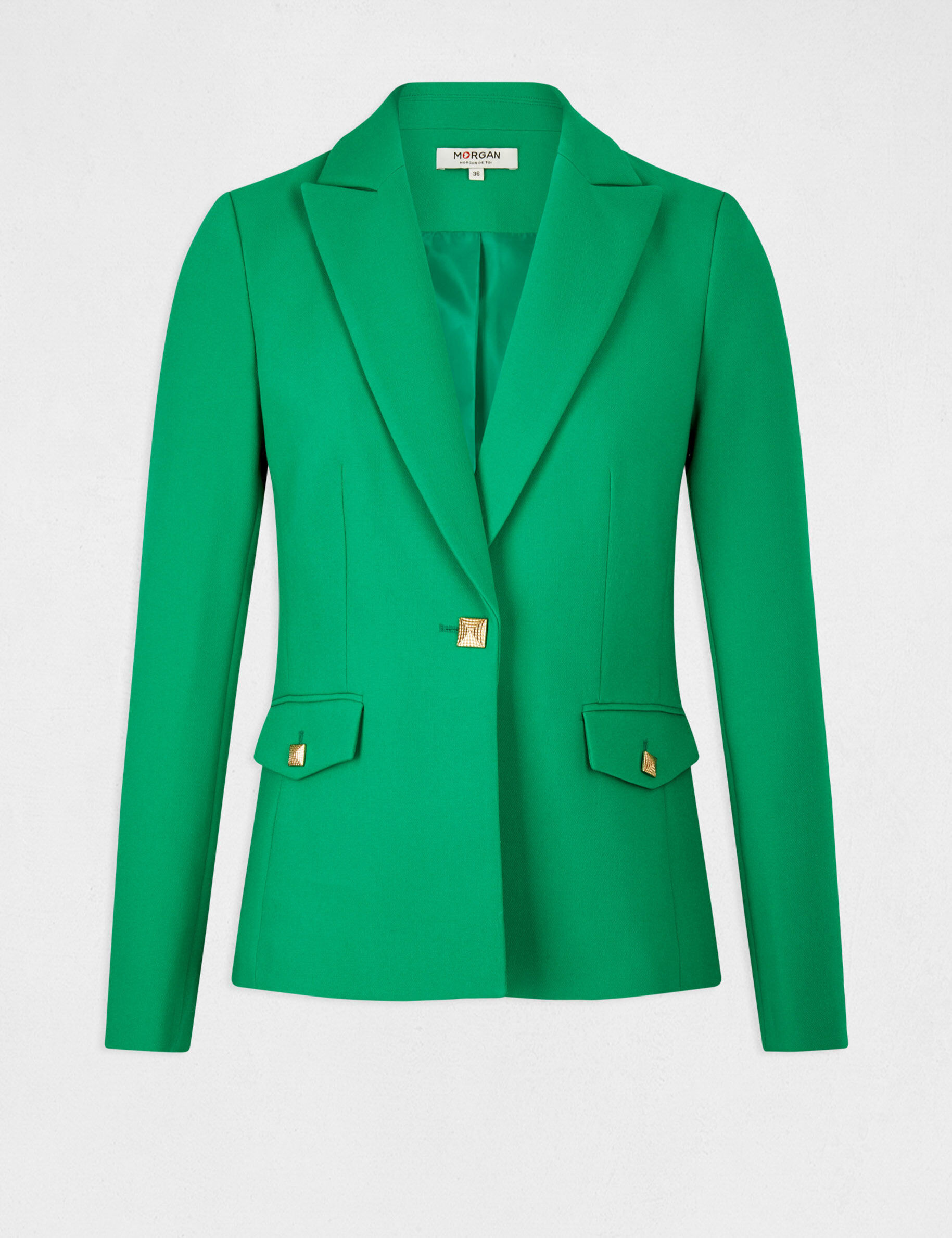 Veste city cintrée manches longues vert femme - vert