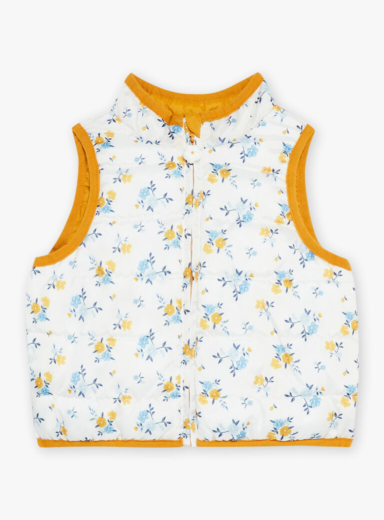 Doudoune sans manche ambre jaune réversible