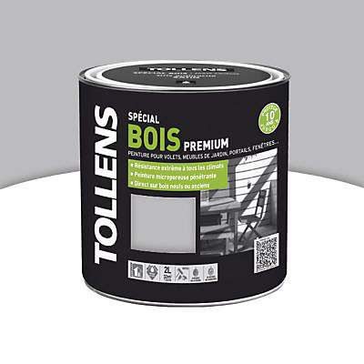 Peinture extérieure bois premium platine satin Tollens 2L