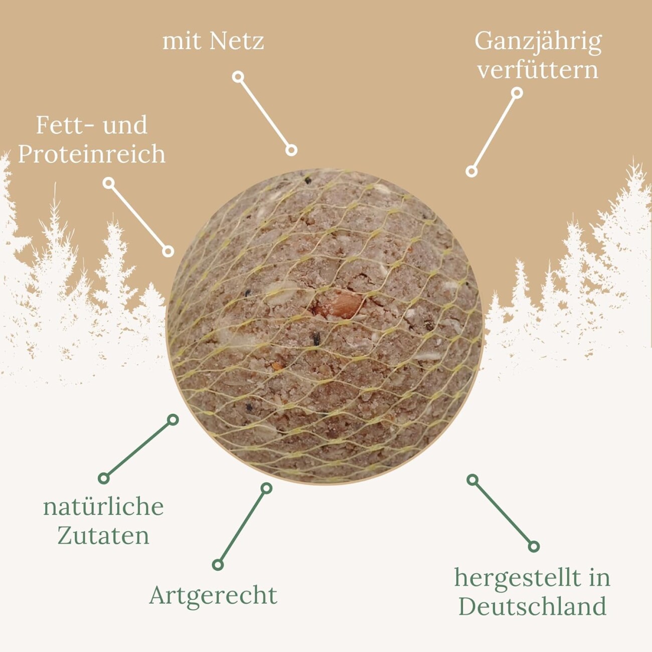 Orni Ganzjahres Riesenmeisenknödel 500g, mit Netz o. Folie 12 Stück