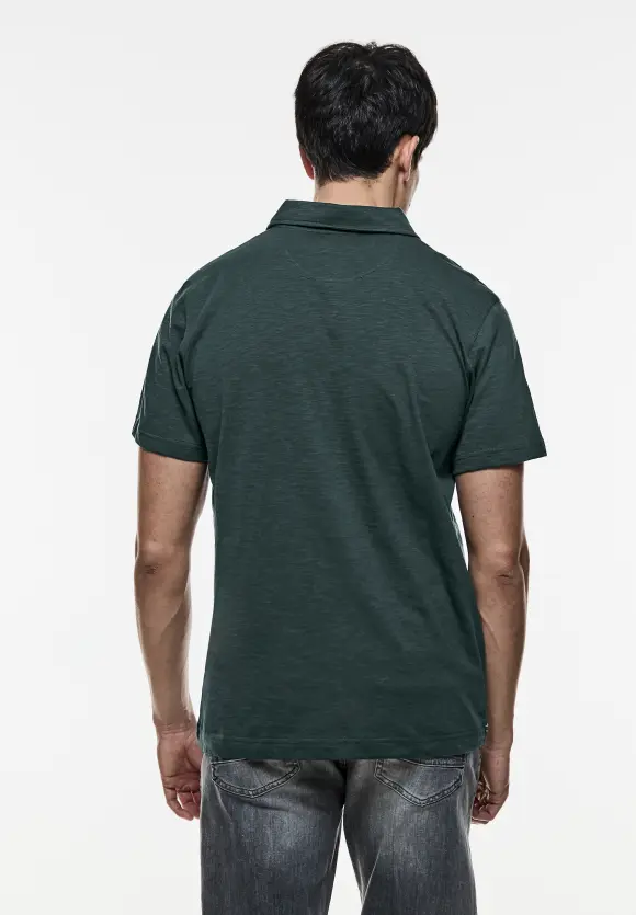 Slub Jersey Poloshirt - dark urban green