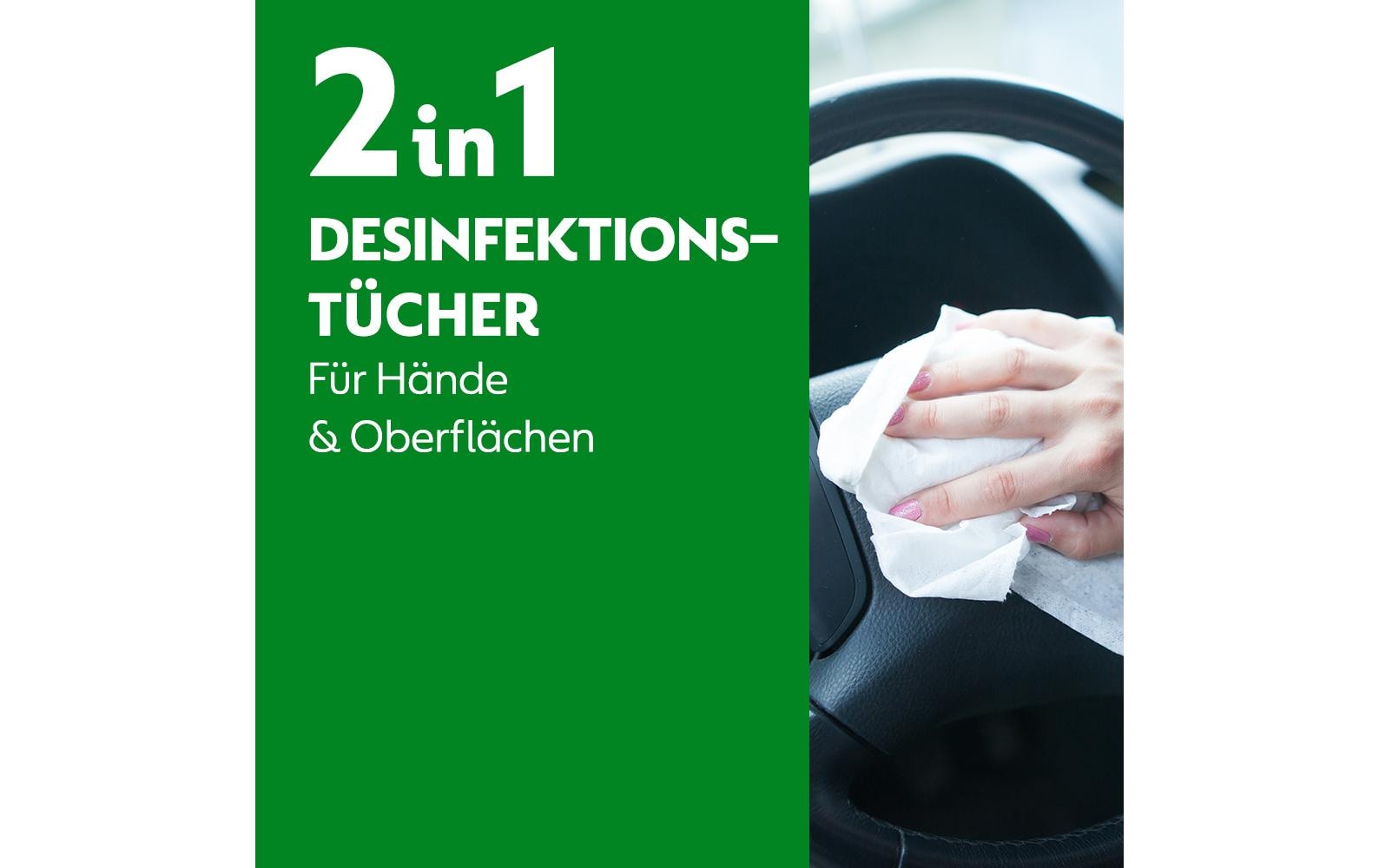 Desinfektionstücher 2 in 1 15 StückDesinfektionsmittel für Hände und Oberflächen