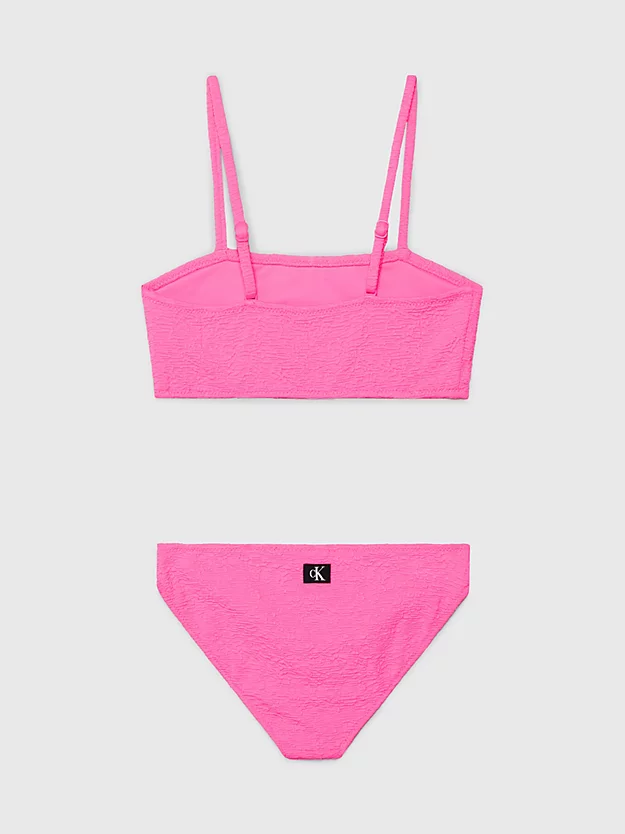 Conjunto de biquíni infantil - Textura de monograma CK