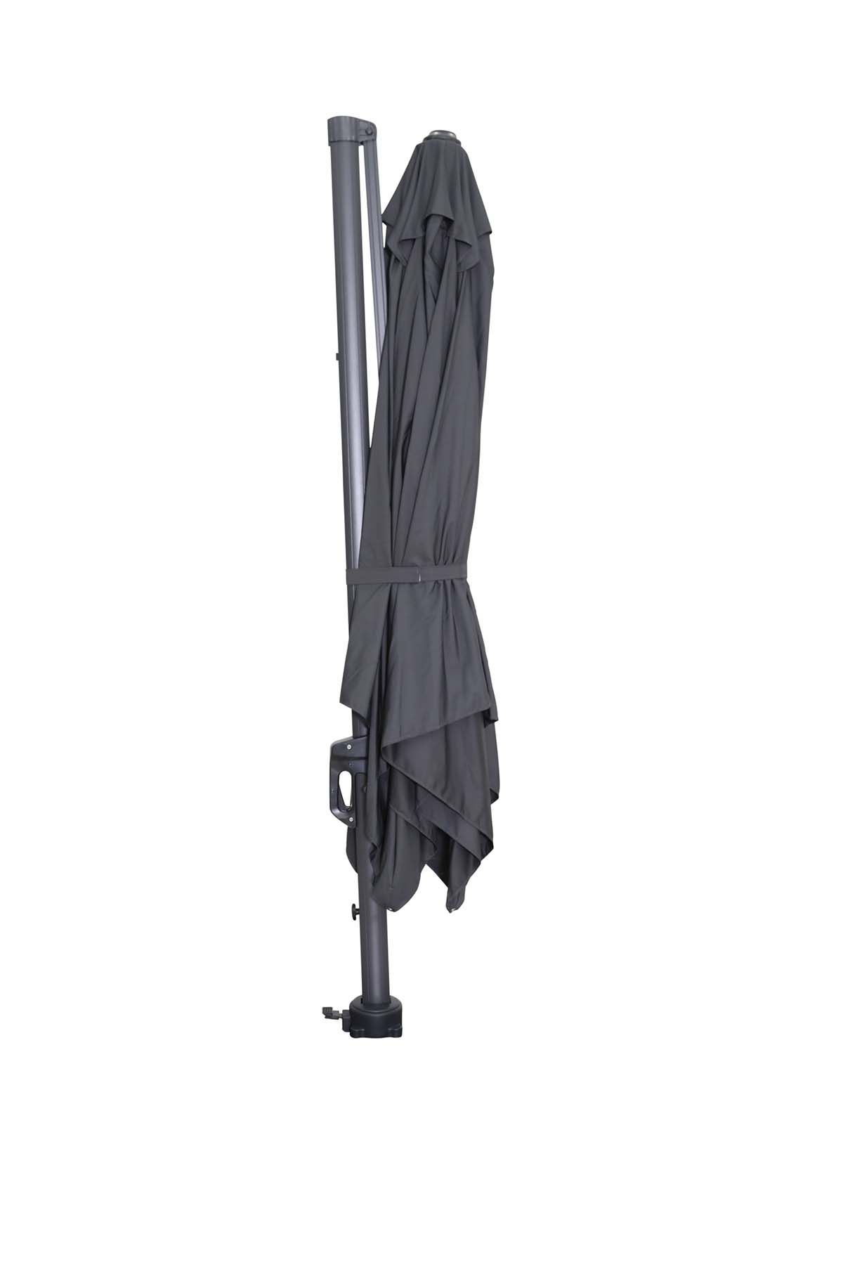 Hawaii parasol - 300x300 cm - carbon black - donker grijs