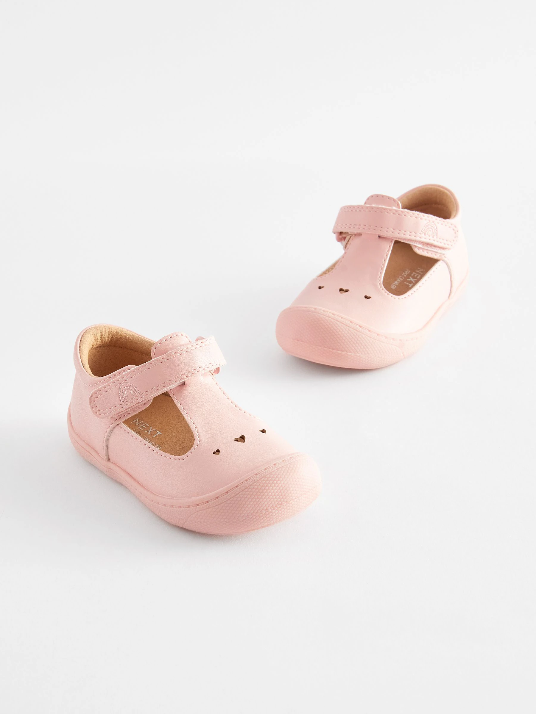 Roze - Babyslofjes met T-bandje