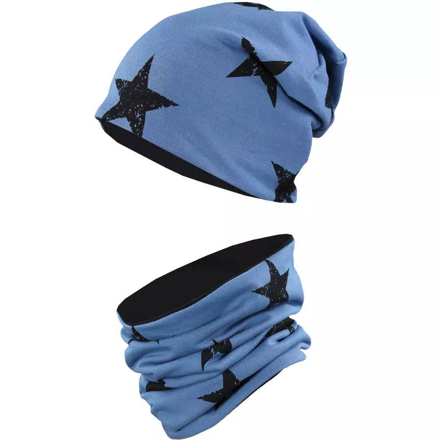 TupTam Unisex Kinder Beanie Mütze Schlauchschal Set schwarzblau