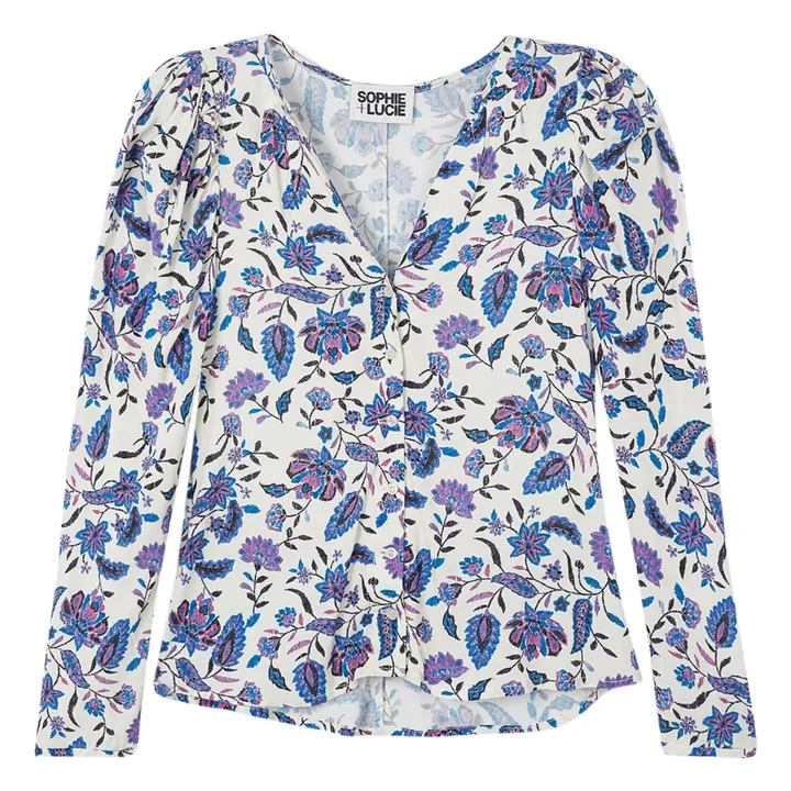 Sophie + Lucie Chemisier Fleuri | Bleu