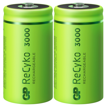 GP Batterij Oplaadbaar C Baby NiMH 3000mAh ReCyko 1,2V 2 Stuks