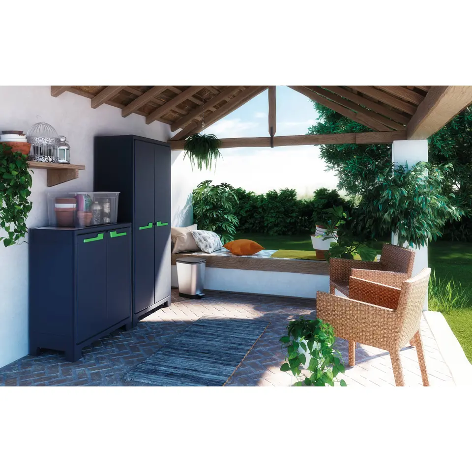 Keter Moby lage kast - 2 planken - 80x44x100 cm - Antraciet