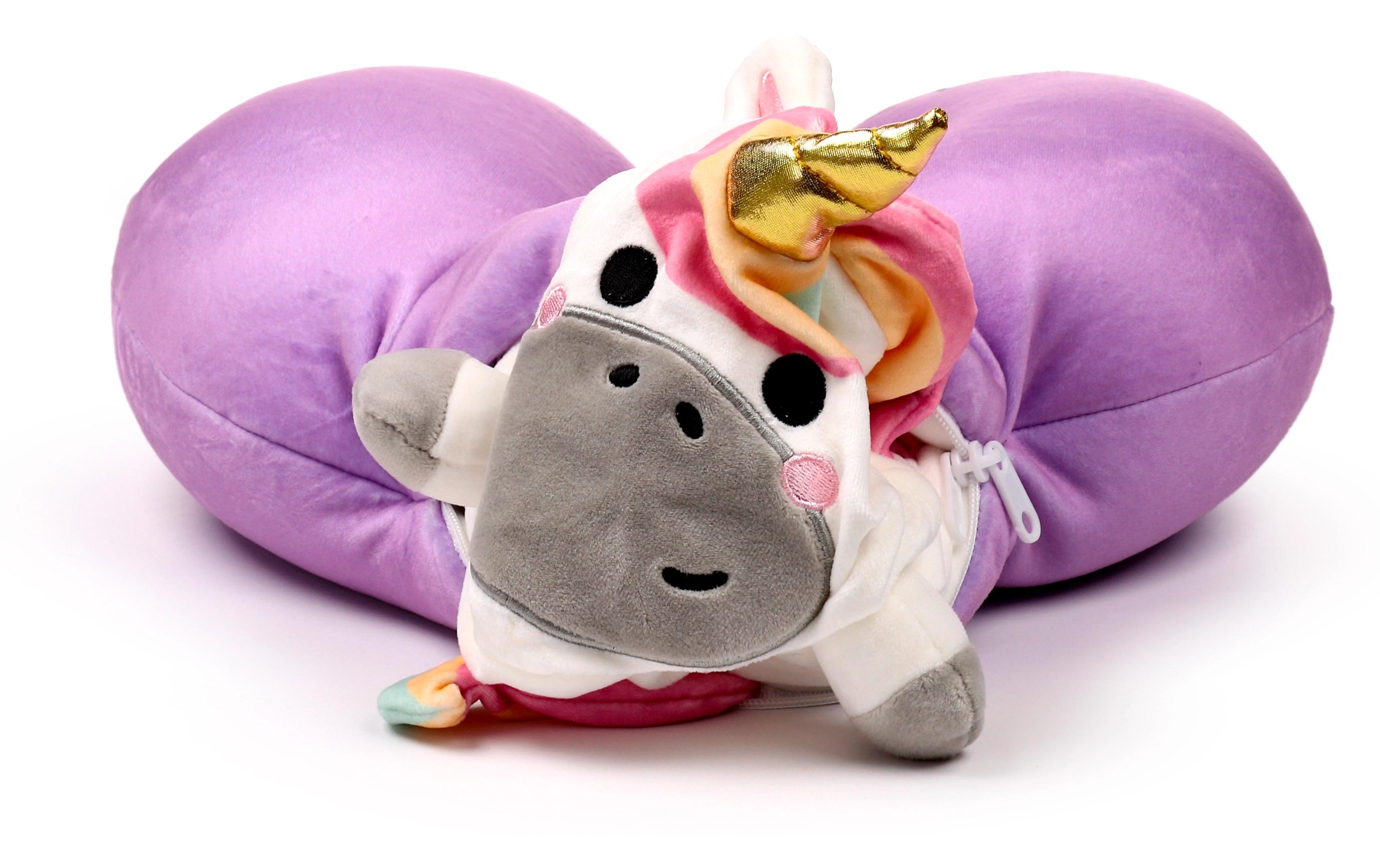Reisekissen Plüsch 2 in 1 EinhornPlüsch Memory Foam Reisekissen