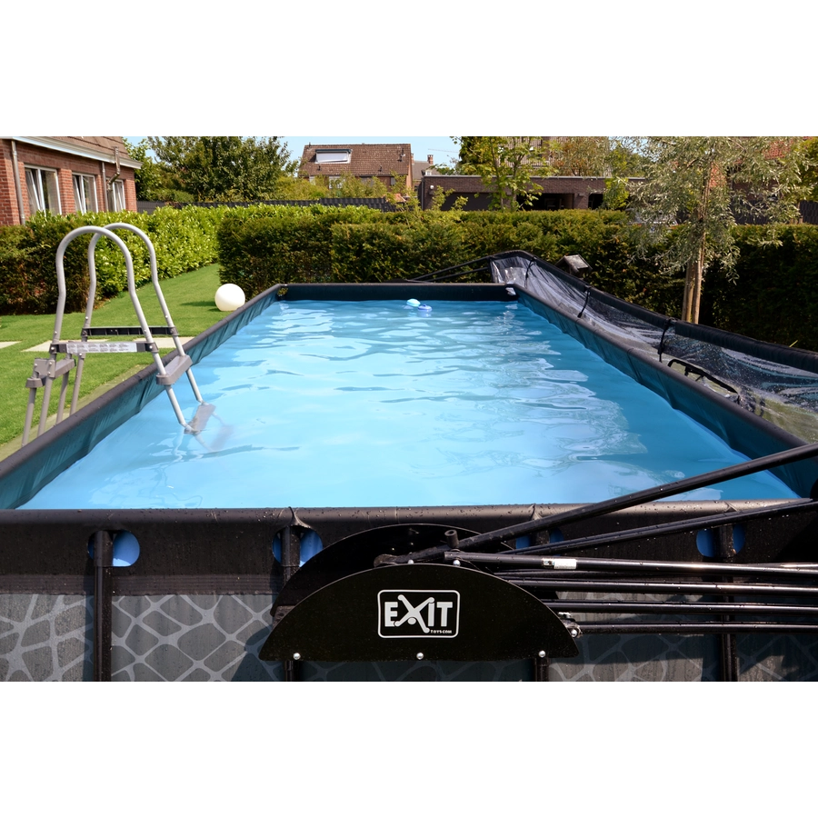 EXIT Black Leather Pool 540x250x100cm mit Sandfilterpumpe - schwarz
