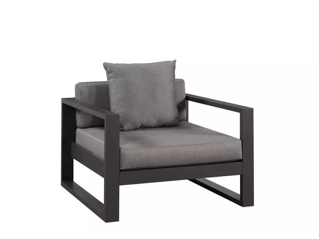 Fauteuil de jardin en aluminium - Anthracite - MOLOKAI de MYLIA