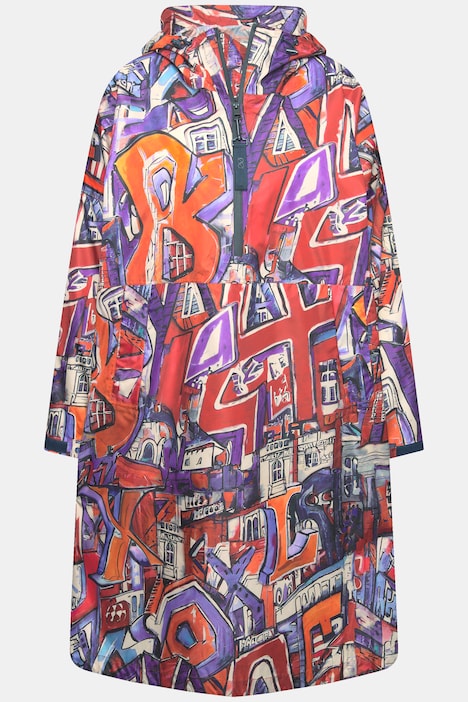 Funktions-Regencape, Unisex, Print, Kapuze