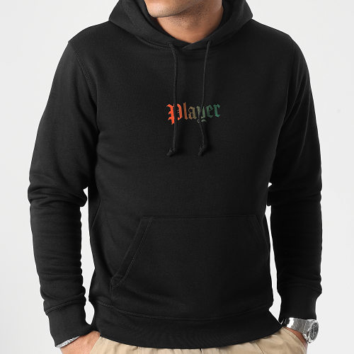 Sweat Capuche Player Gradient Vert Orange Noir