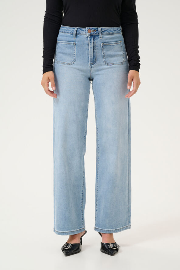 Kaffe KAkarla HW Wide Jeans Light blue washed denim