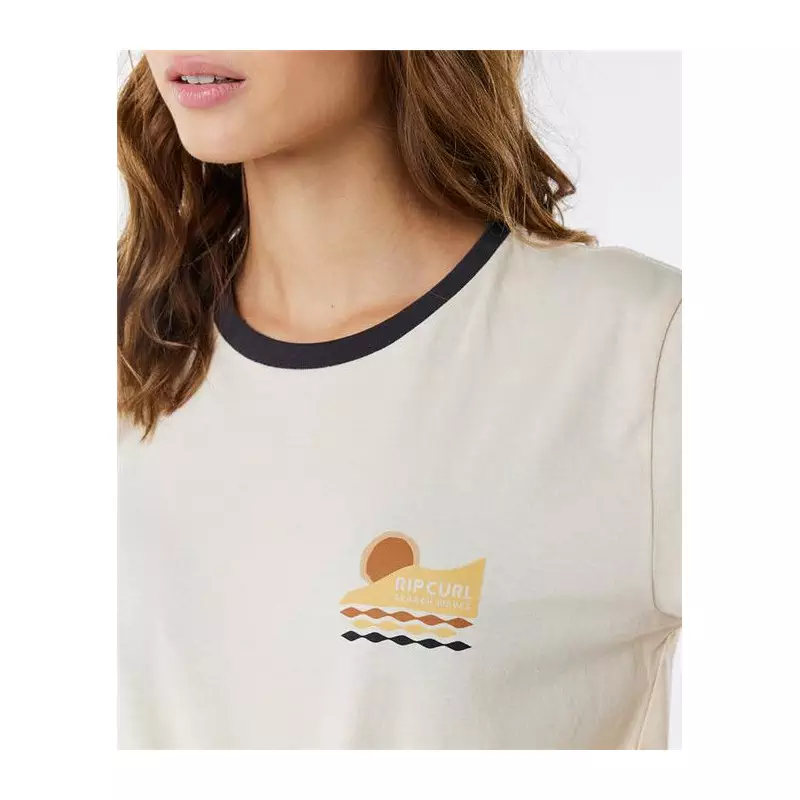 Teeshirt femme RIPCURL Color Block Ringer Tee Off White S