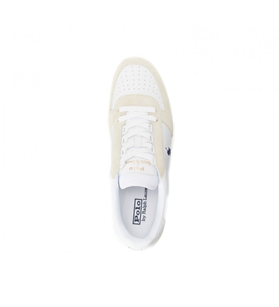 Tênis Ralph Lauren Court de couro branco