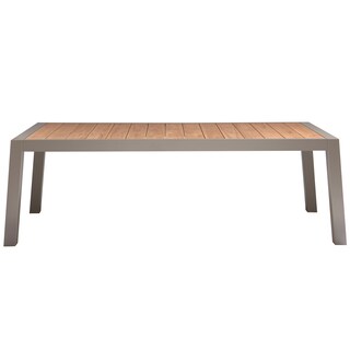 Gartentisch SULPHUR 220 x 100 cm grau /Teak braun
