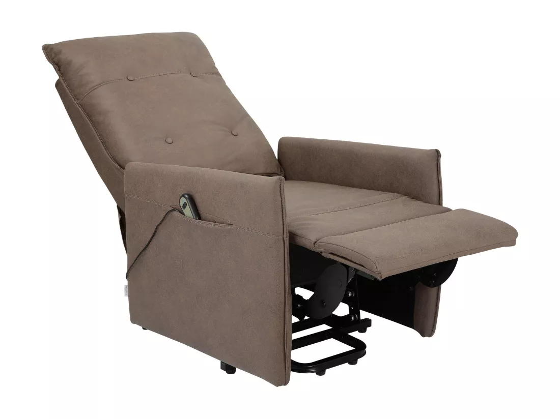 Marko | Fauteuil inclinable électrique et relevable en PU cappucino