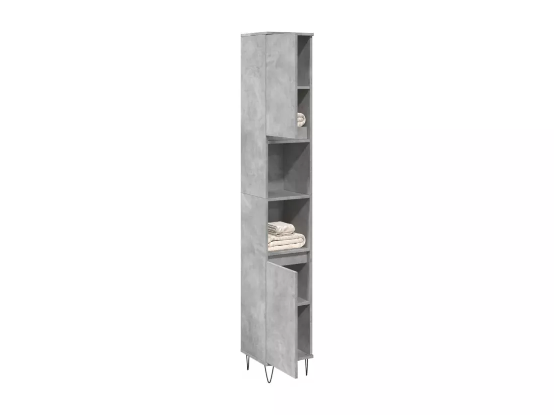 Armoire de salle de bain gris béton 30x30x190 cm