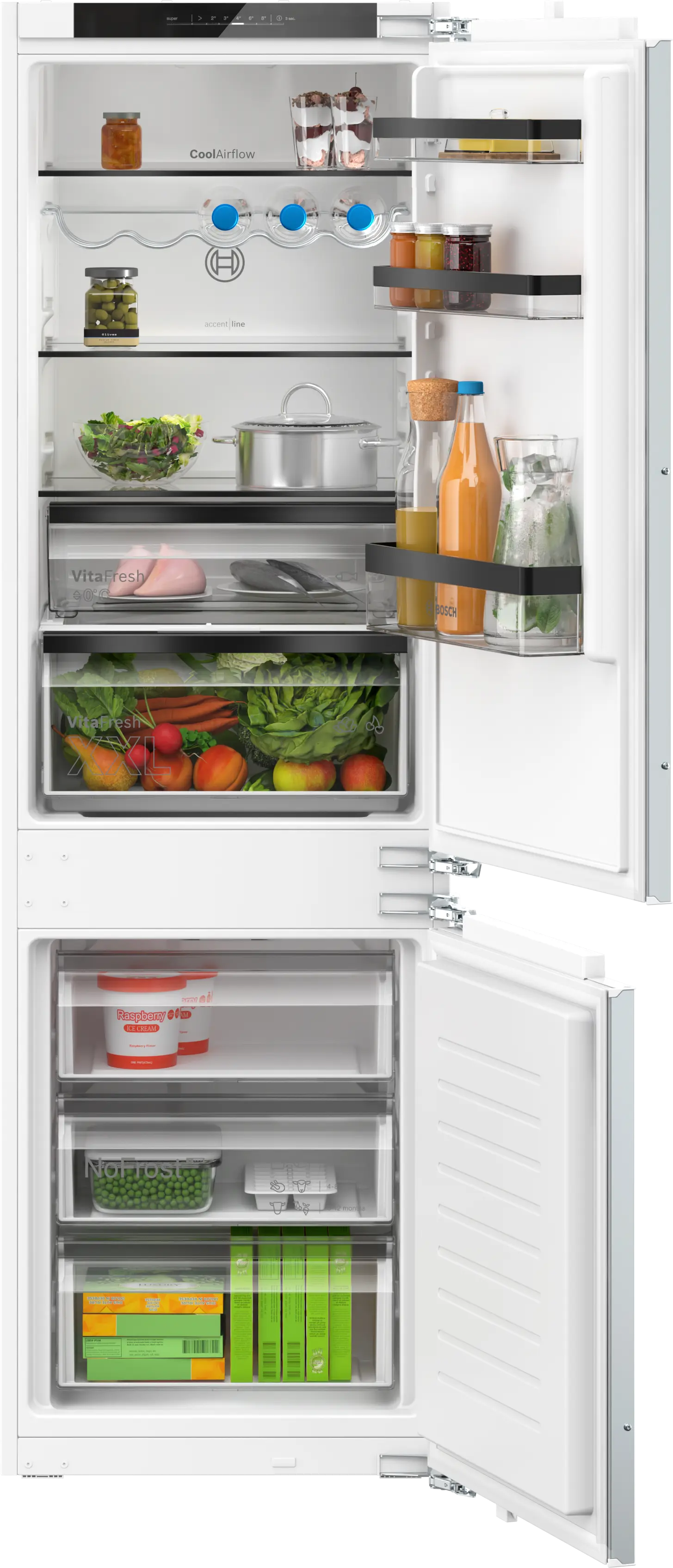 Serie 4 Inbouw koel-vriescombinatie 177.2 x 54.1 cm Vlakscharnier