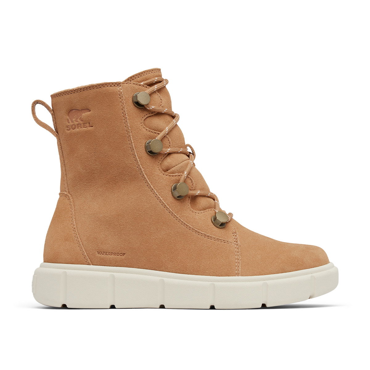 Sorel Explorer III Joan Waterproof vinterstøvle, dame (Tawny Buff / Chalk)