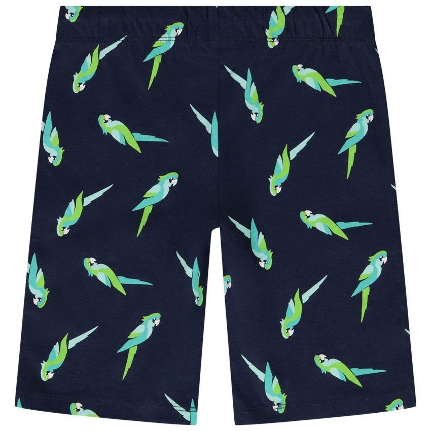 Pyjama court 2 pièces motifs perroquet pour garçon - Bleu marine