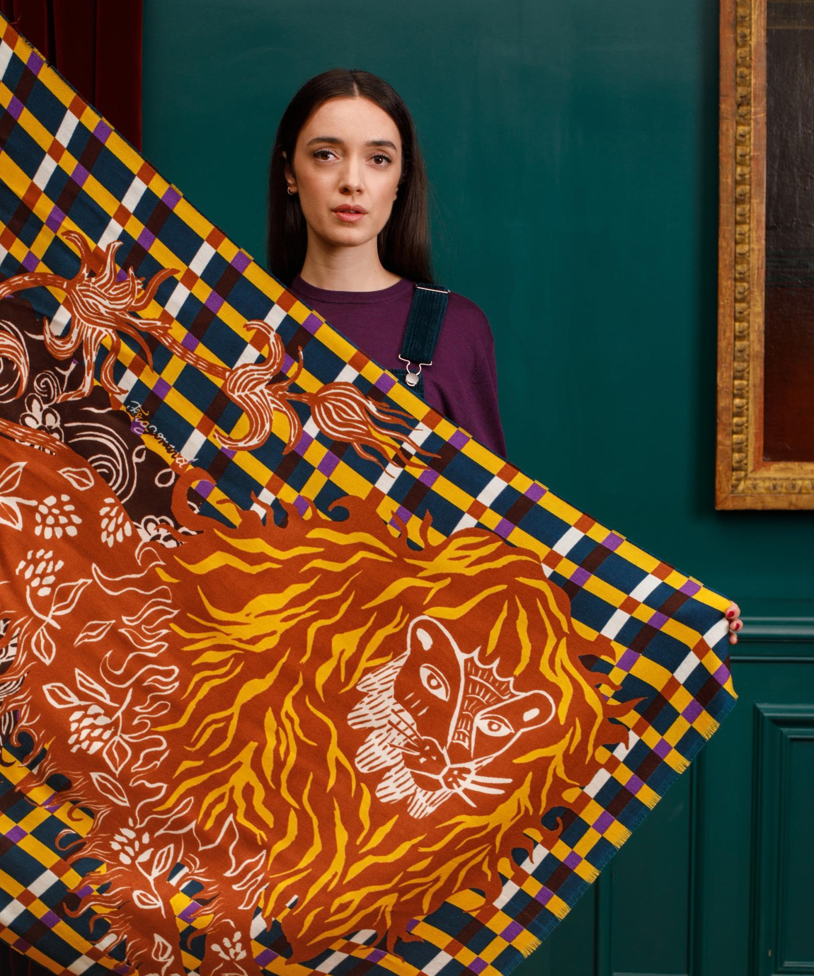 Châle Volutes  90 x 180cm - Violet