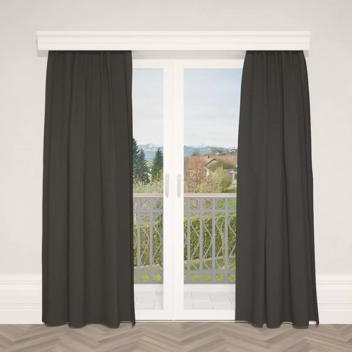 Verdunkelungsvorhang Satin Schwarz