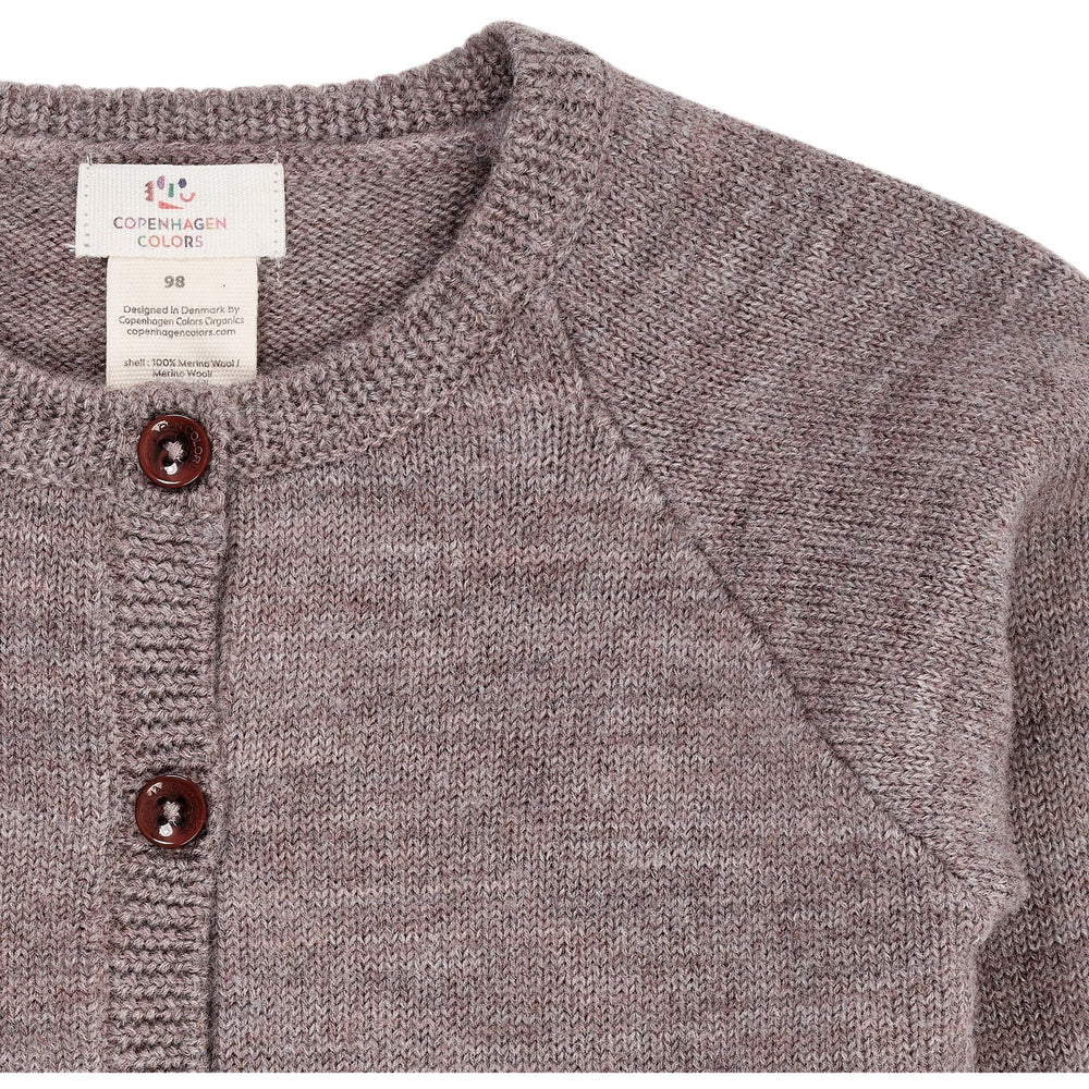 Natural Melange Merino Strikket Cardigan