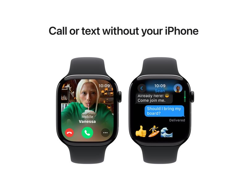 Apple Watch Series 10 46 mm LTE Alu Jet Black Sport M/L Eine glatte Zehn