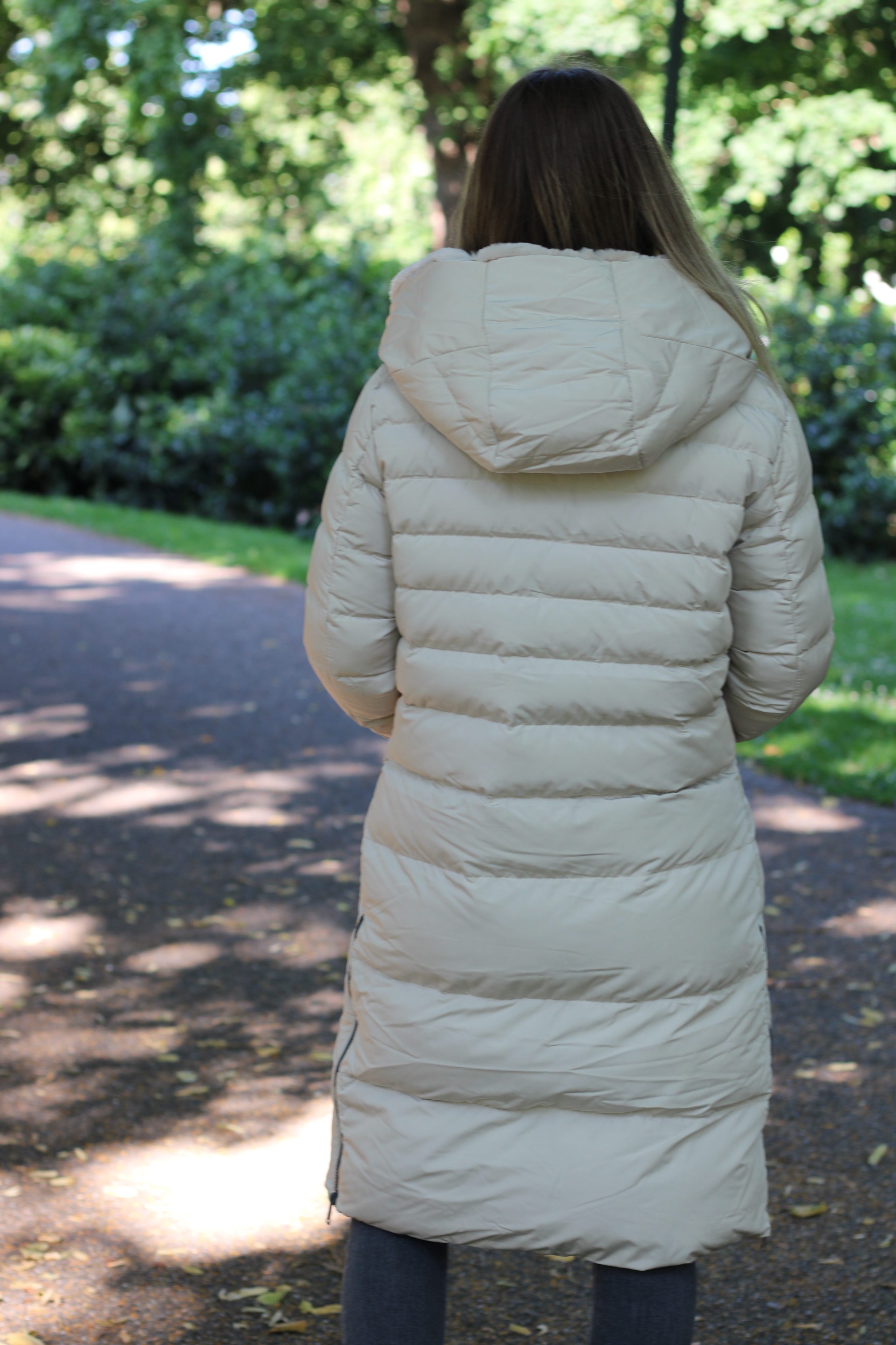 Rino & Pelle - Keila Fur Long Padded Hooded Coat - Stone