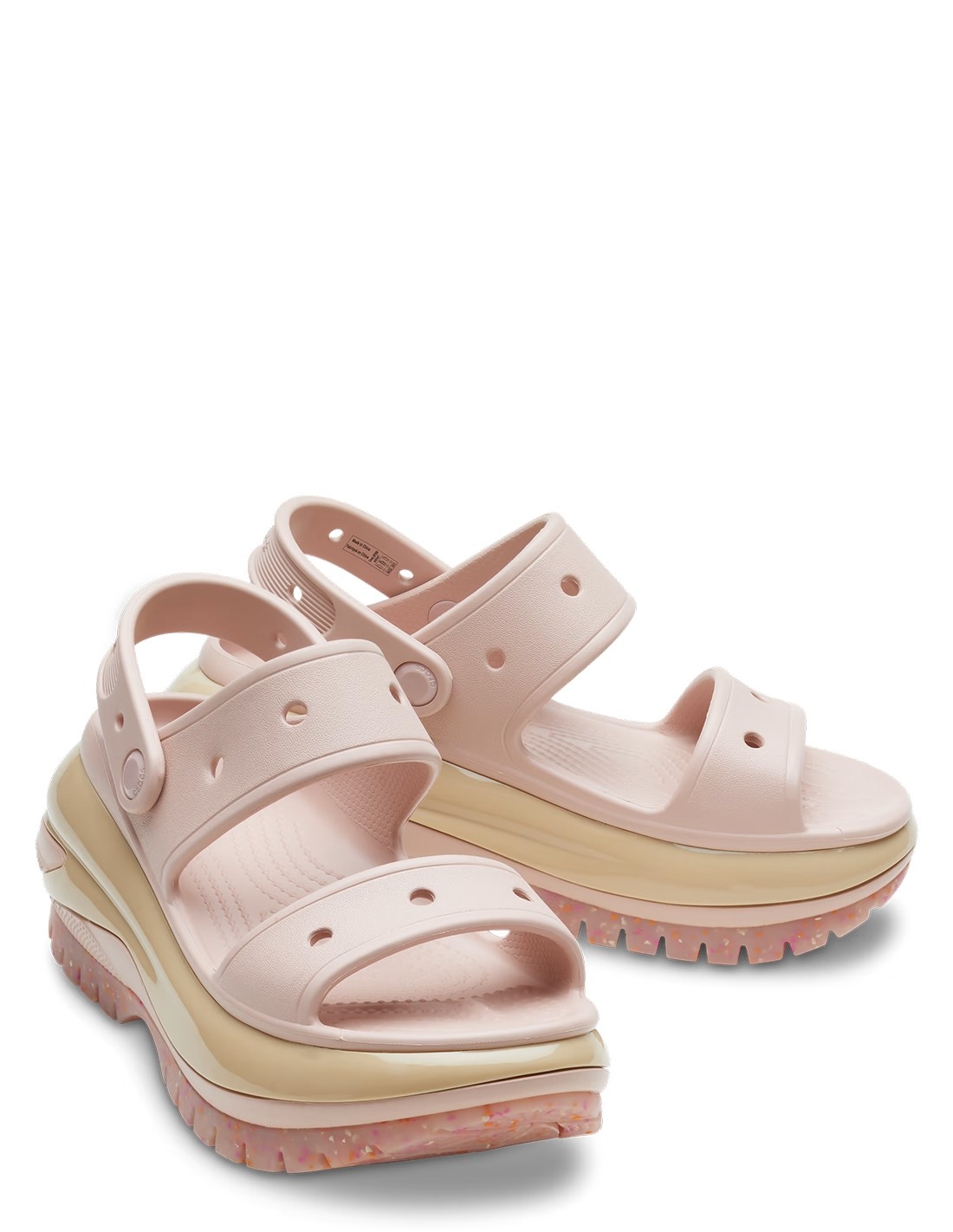 crocs Sandales compensées femme classic mega crush sandal beige rose