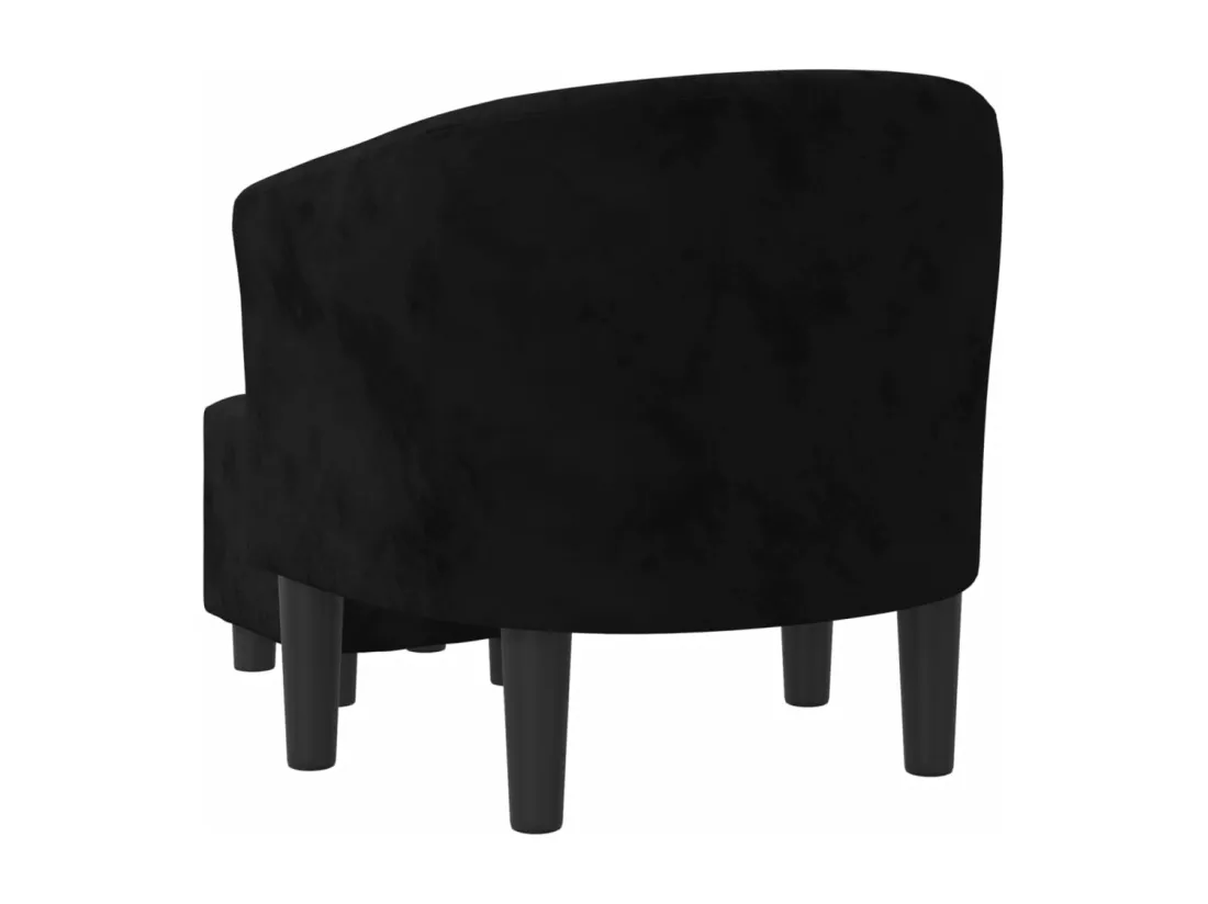 Fauteuil cabriolet avec repose-pied noir velours