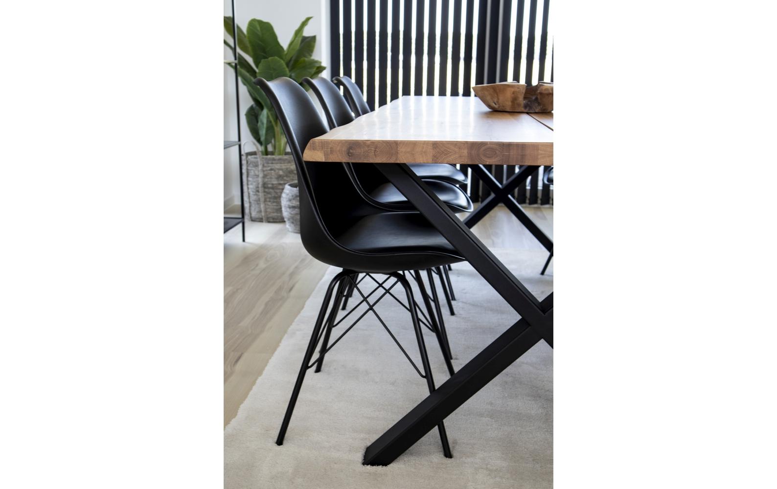 Stuhl Oslo 2 Stück, 57 x 86 cm, Schwarz<br>Robuste Esszimmerstühle