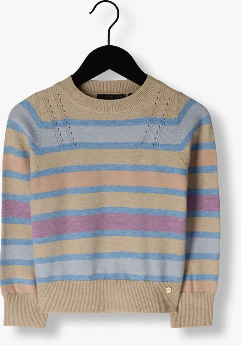 NONO zand nono trui k-soft girls striped knitted sweater sand