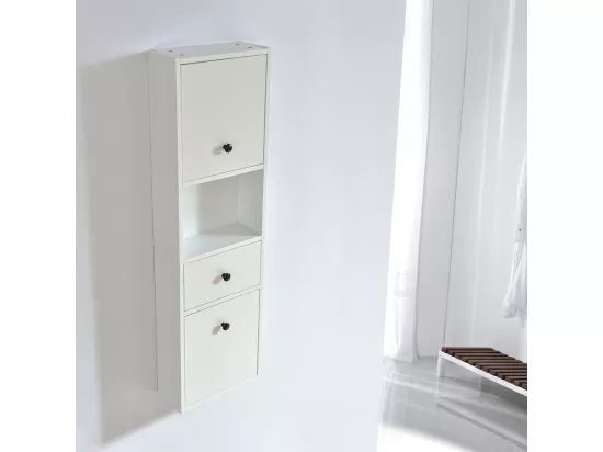 Grande armoire de rangement ARMARIA finition mélaminé blanc 120 cm