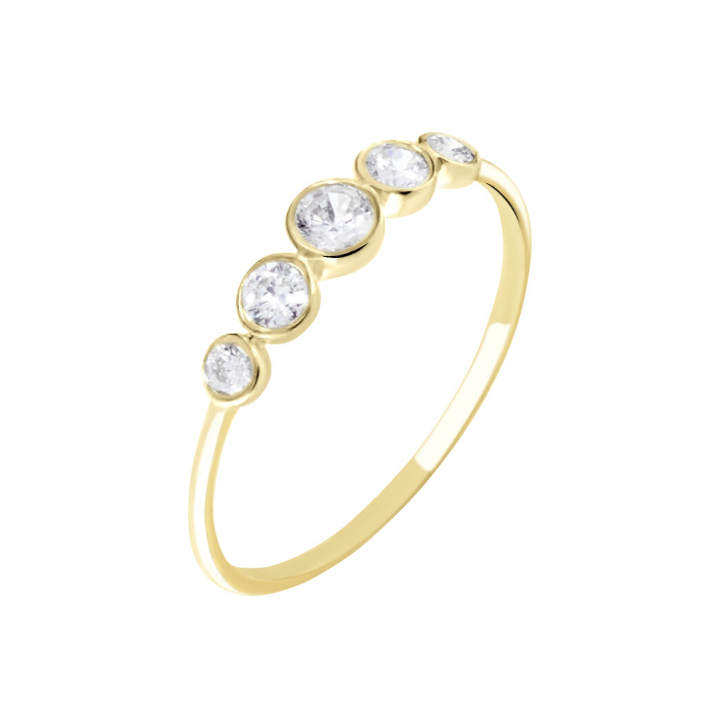 Bague Or Jaune Sabinus Oxydes De Zirconium