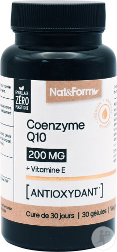 Nat&Form Coenzyme Q10 200mg Complément Alimentaire Antioxydant 30 Gélules