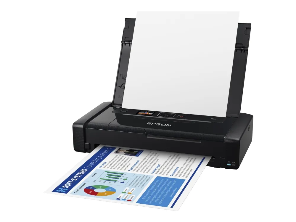 Epson WorkForce WF-110W - Printer - farve - blækprinter - A4 - 5760 x 1440 dpi - op til 7 spm (mono) / op til 4 spm (farve) - kapacitet: 20 ark - USB 2.0, Wi-Fi(n)