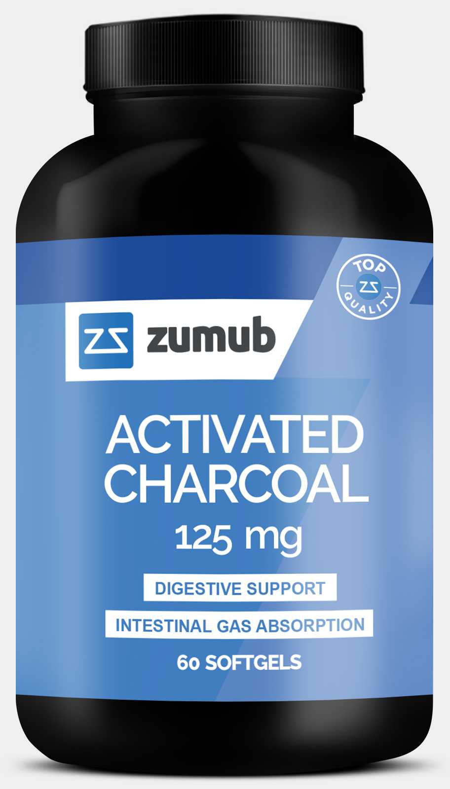 Zumba Carvão Ativado 125 mg 60 cápsulas gelatinosas