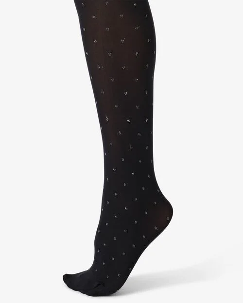 collant fashion brillant pois 60 deniers noir