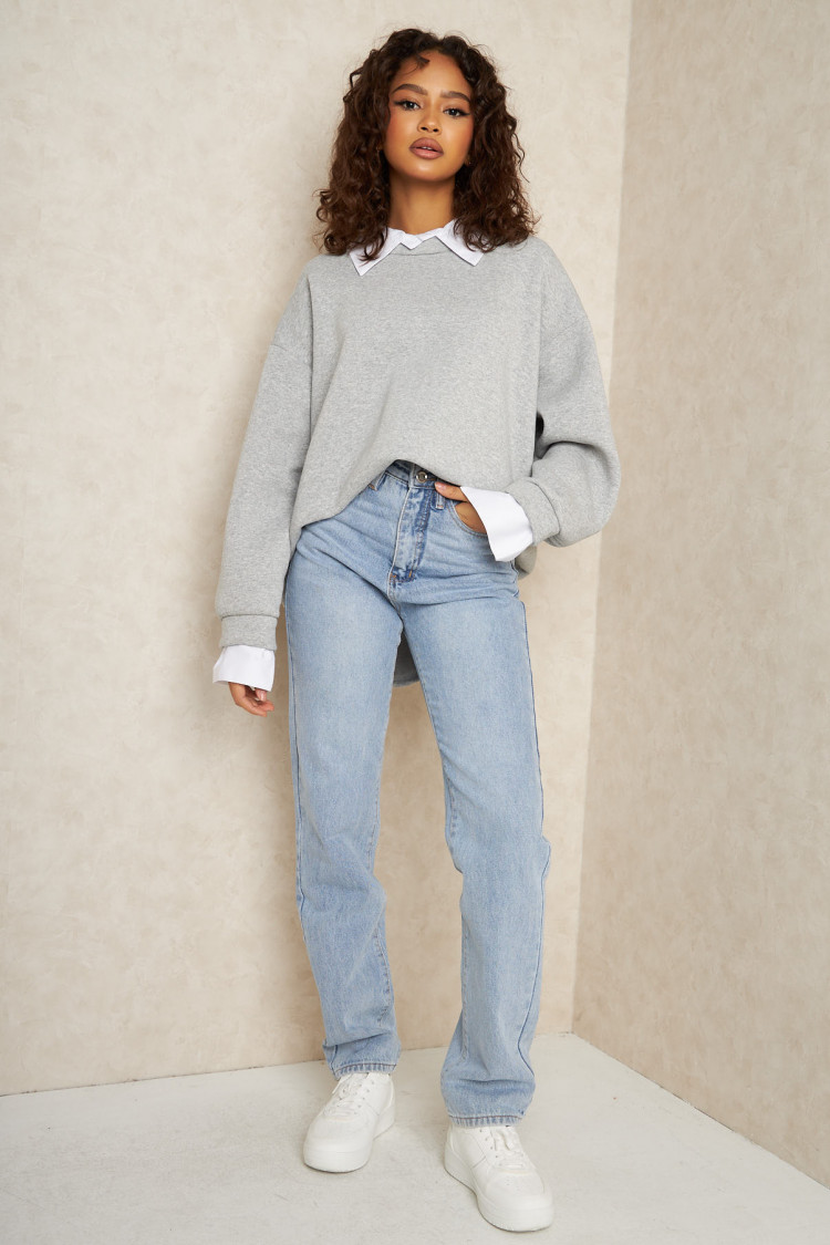 Jean bleu clair coupe droite