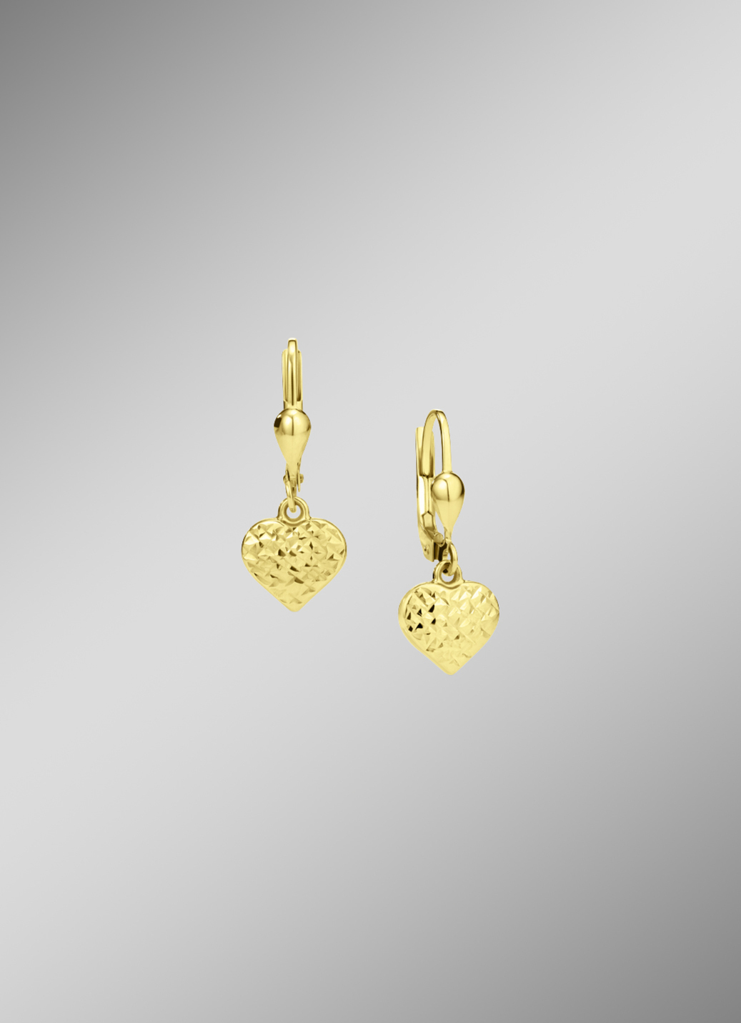 Diamantierte Herz-Ohrringe aus Gold 585/- fein