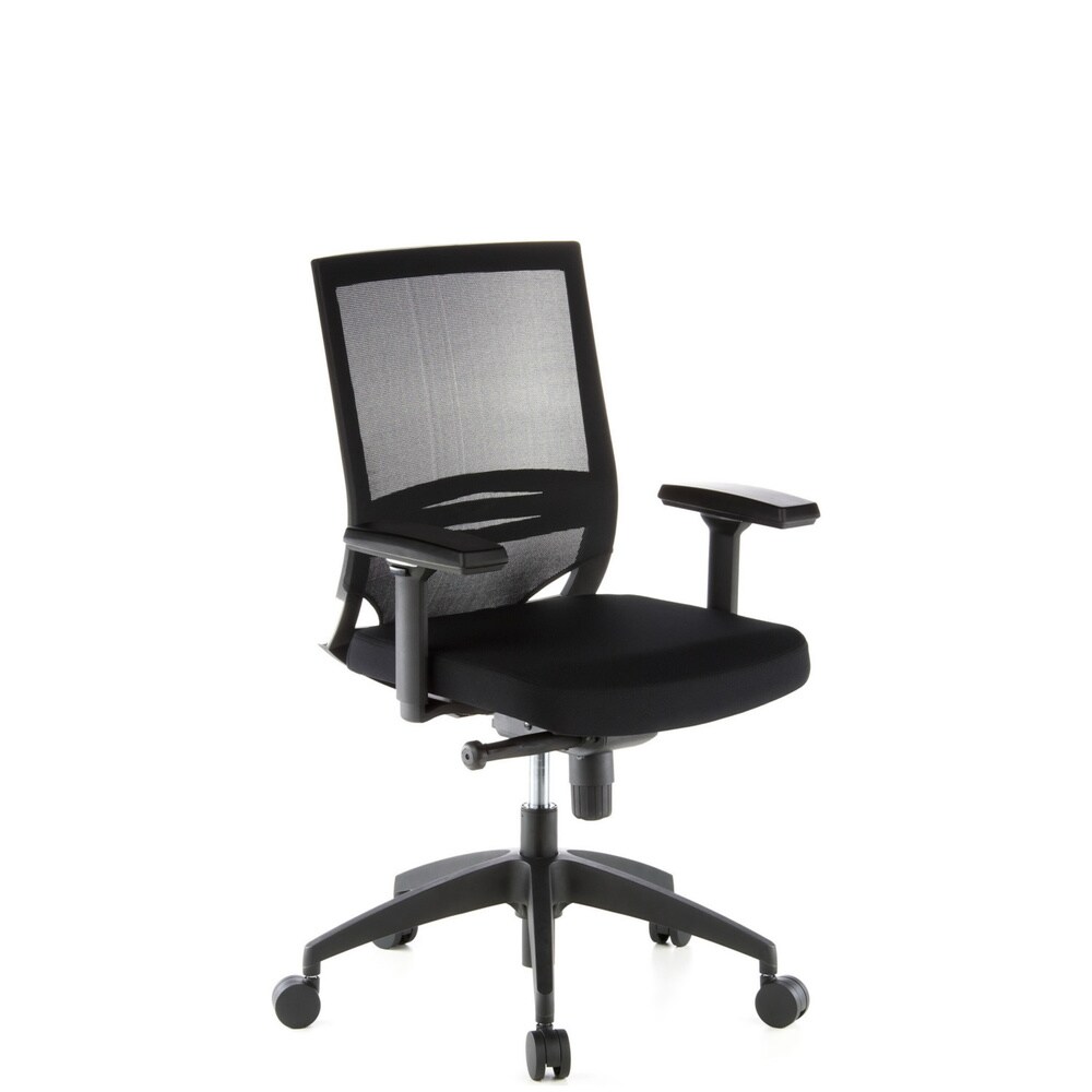 Profi Bürostuhl PORTO BASE Stoff/Netzstoff mit Armlehnen (höhenverstellbar) hjh OFFICE