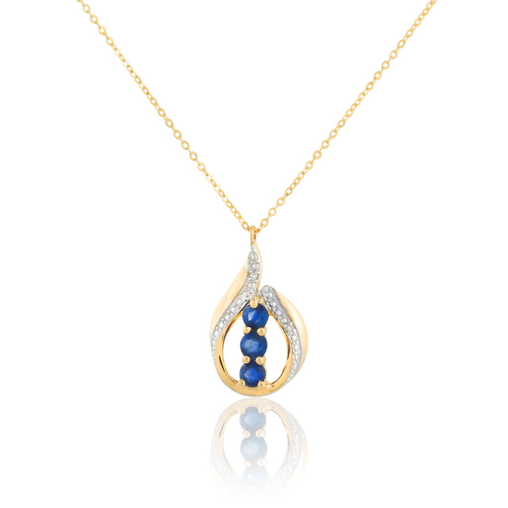 Collier Aurora Or Jaune Saphir Et Diamant