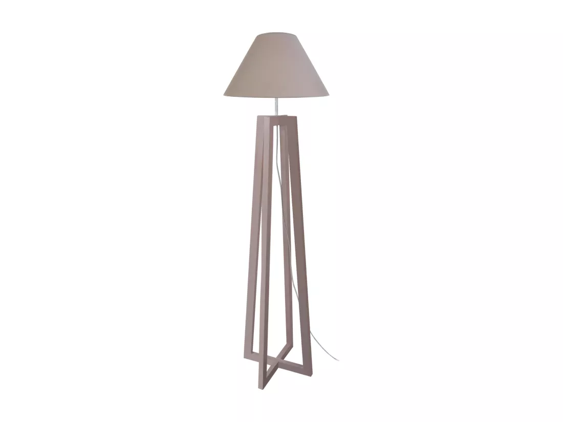 Lampadaire colonne bois, taupe 150 cm.