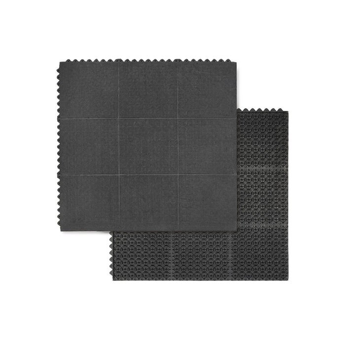 Rubberen mat - insteeksysteem - afmeting: 92x92 cm - glad